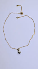 Jug in White and Brown with pink-green undertone