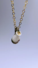 Jug in White and Brown with pink-green undertone