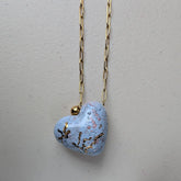 Giant Heart Charm Pendant Sophisticated Statement Necklace