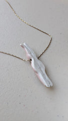 Bunny Rabbit Big Porcelain Charm - Whimsical and Unique Necklace