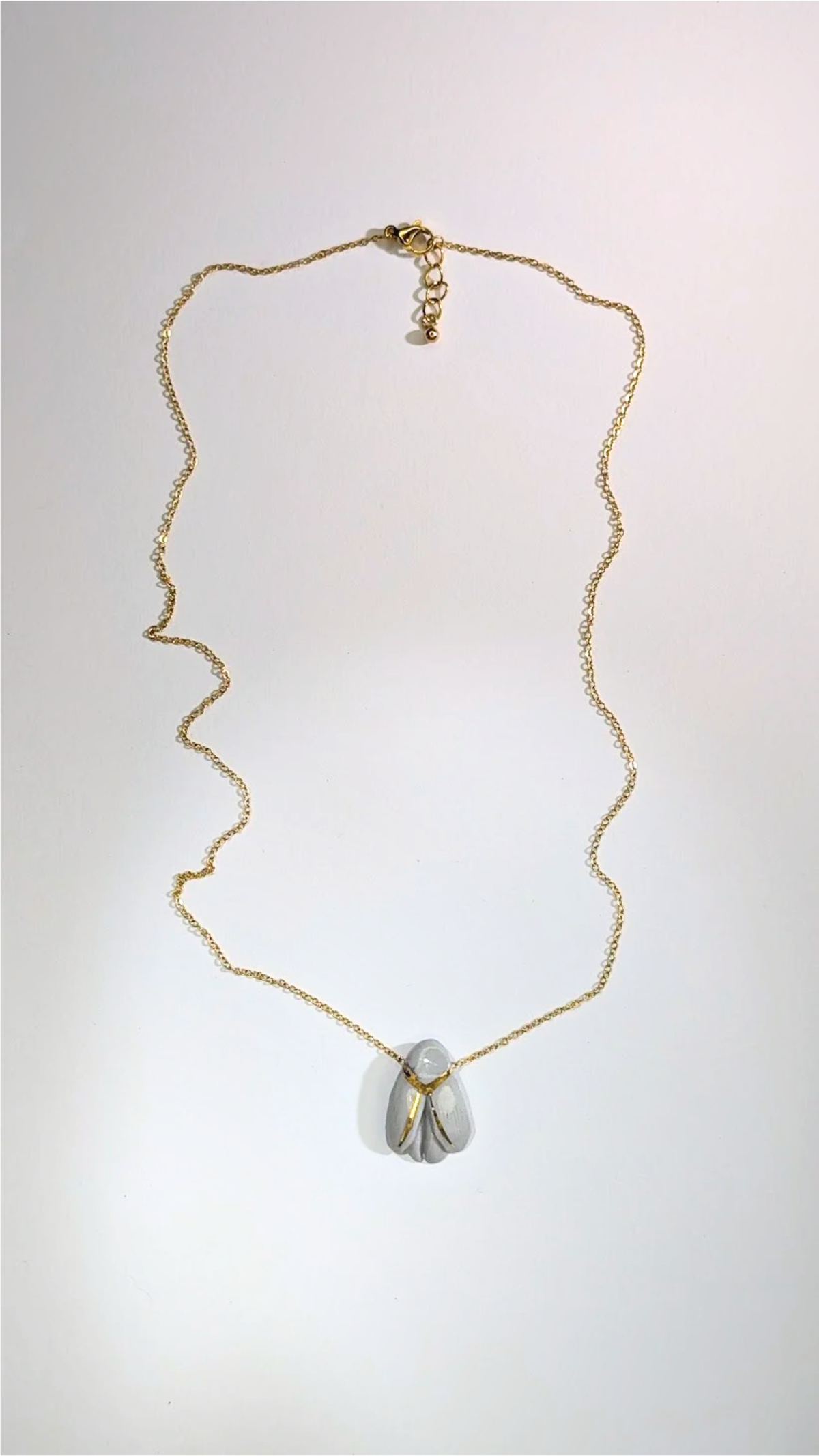 InSect - Gray Porcelain Moth - Close-winged