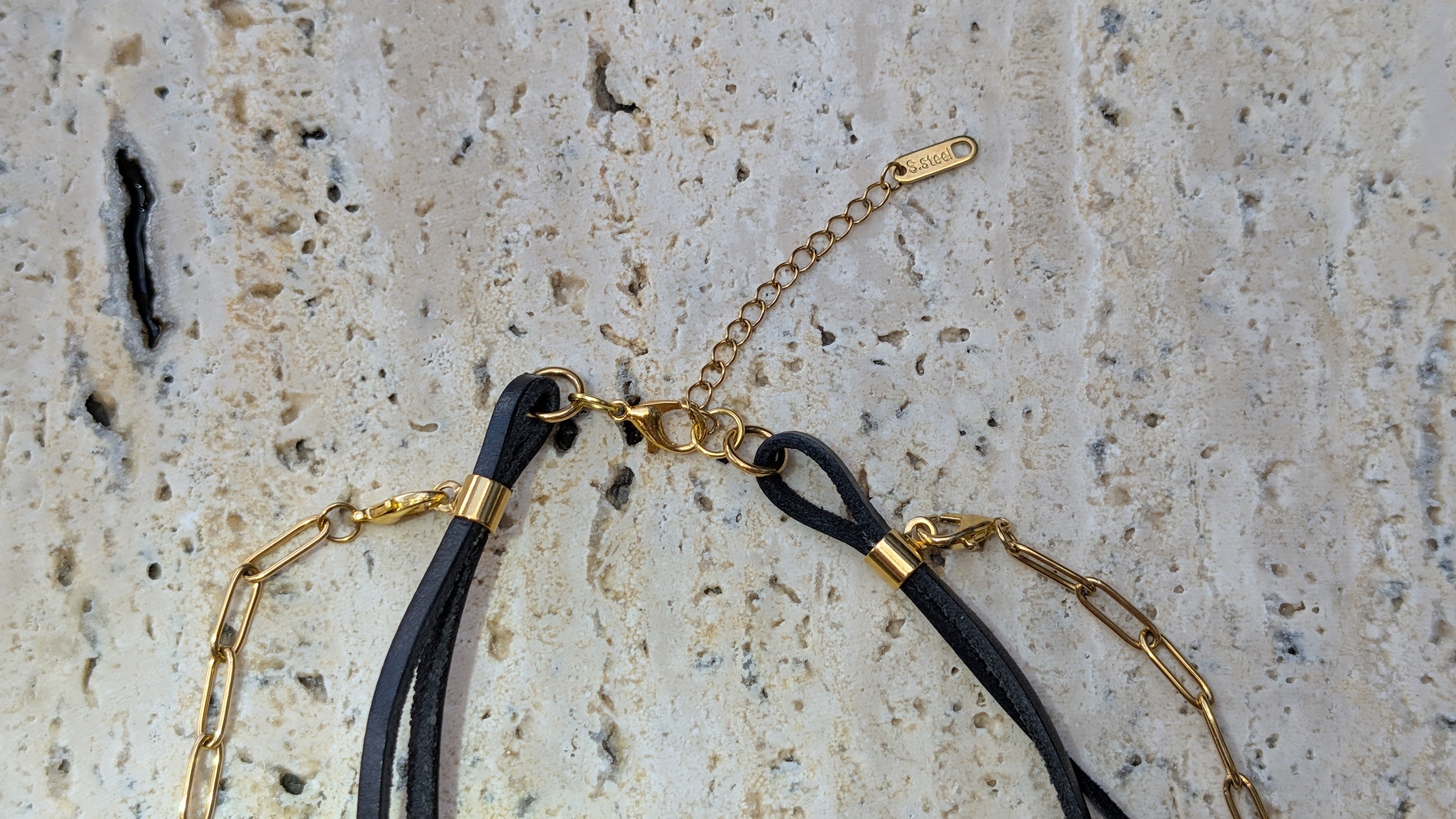 Roman Blck Leather and Steel