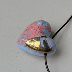 Porcelain Heart Statement Necklace. Modern stylish jewelry trend.