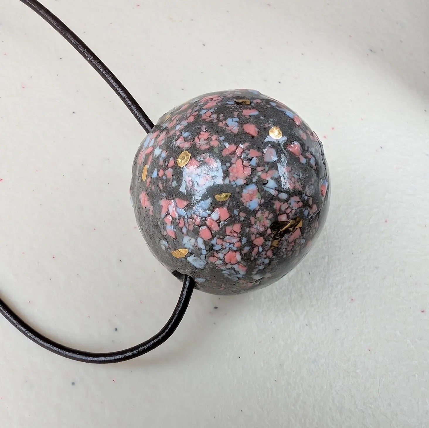 Porcelain Spheric Round Statement Charm Pendant for Stylish Trendy Women