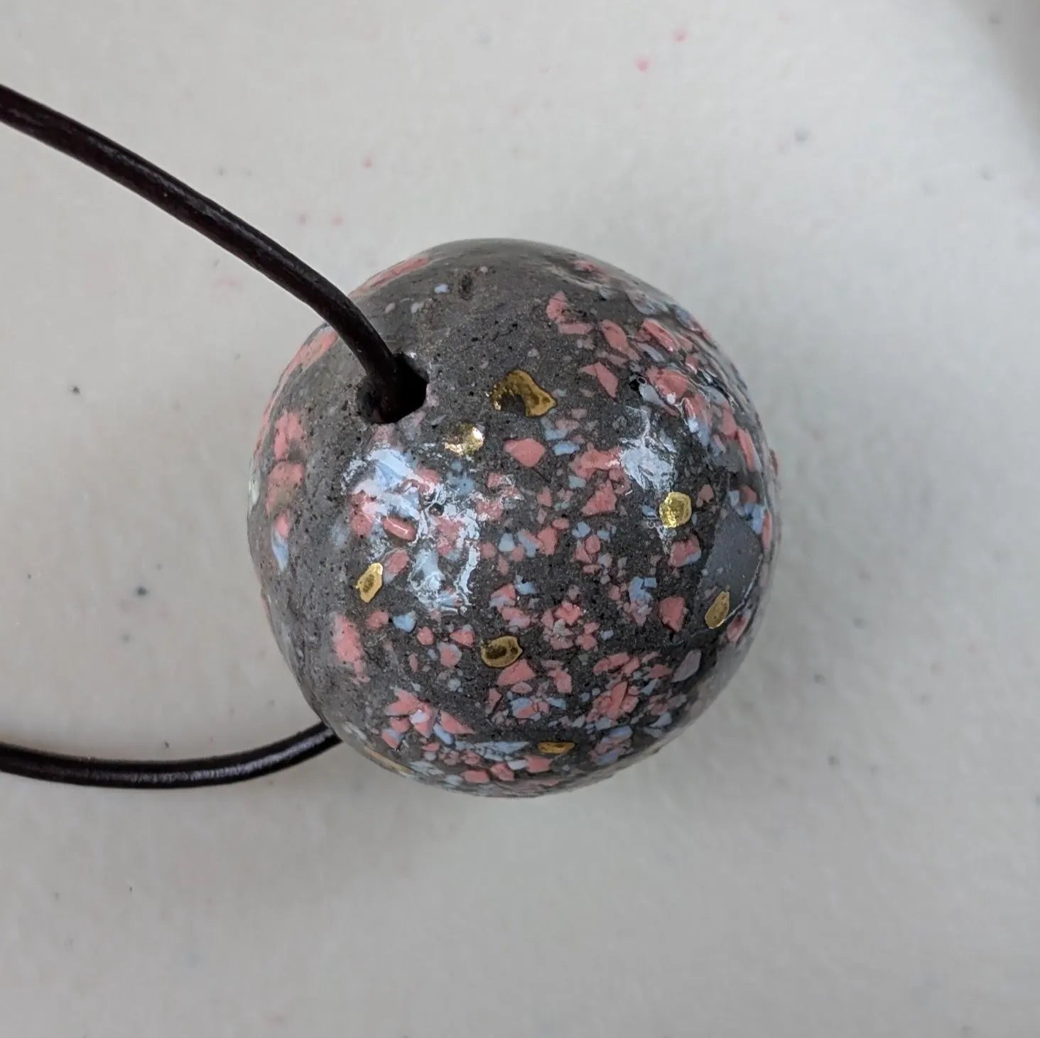 Porcelain Spheric Round Statement Charm Pendant for Stylish Trendy Women