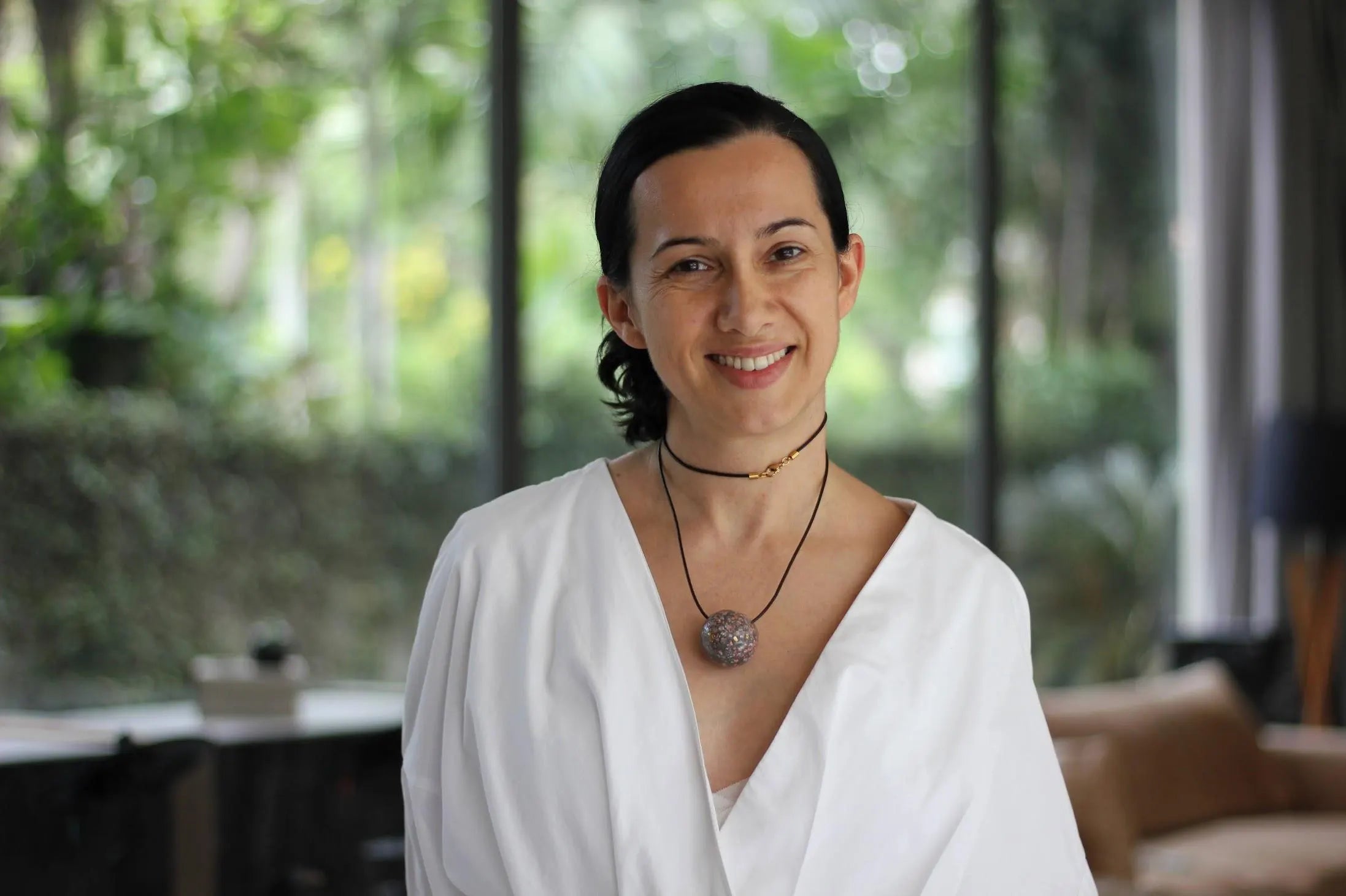 Porcelain Spheric Round Statement Charm Pendant for Stylish Trendy Women