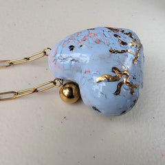 Giant Heart Charm Pendant Sophisticated Statement Necklace