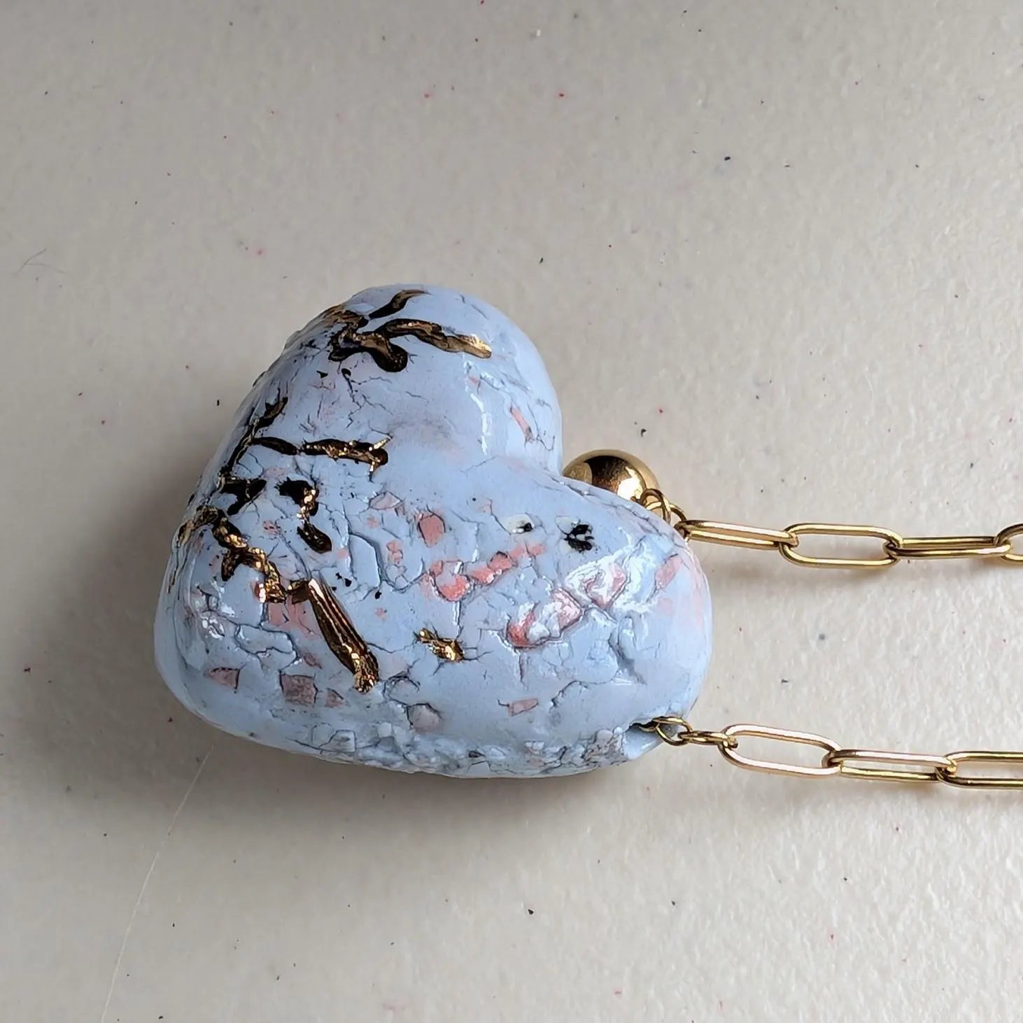 Giant Heart Charm Pendant Sophisticated Statement Necklace