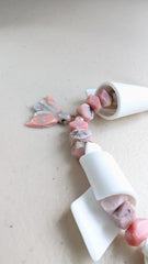 Refined and Playful Unique Necklace - featuring hand made porcelain charms and pink opal beads.