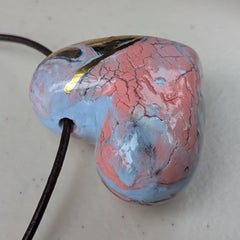 Porcelain Heart Statement Necklace. Modern stylish jewelry trend.