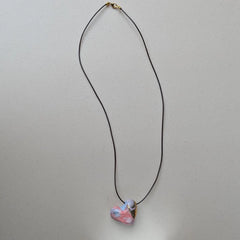 Porcelain Heart Statement Necklace. Modern stylish jewelry trend.