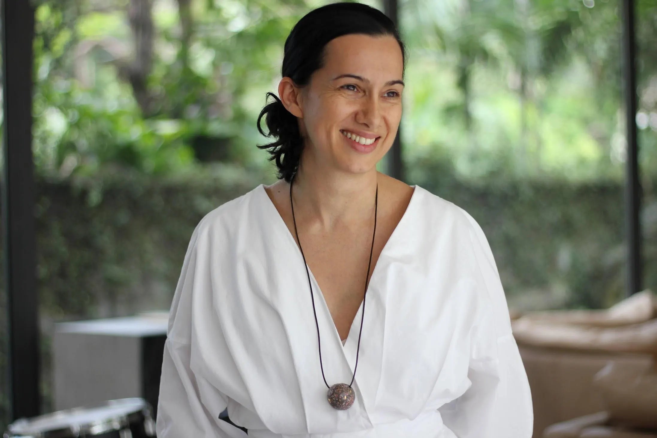 Porcelain Spheric Round Statement Charm Pendant for Stylish Trendy Women