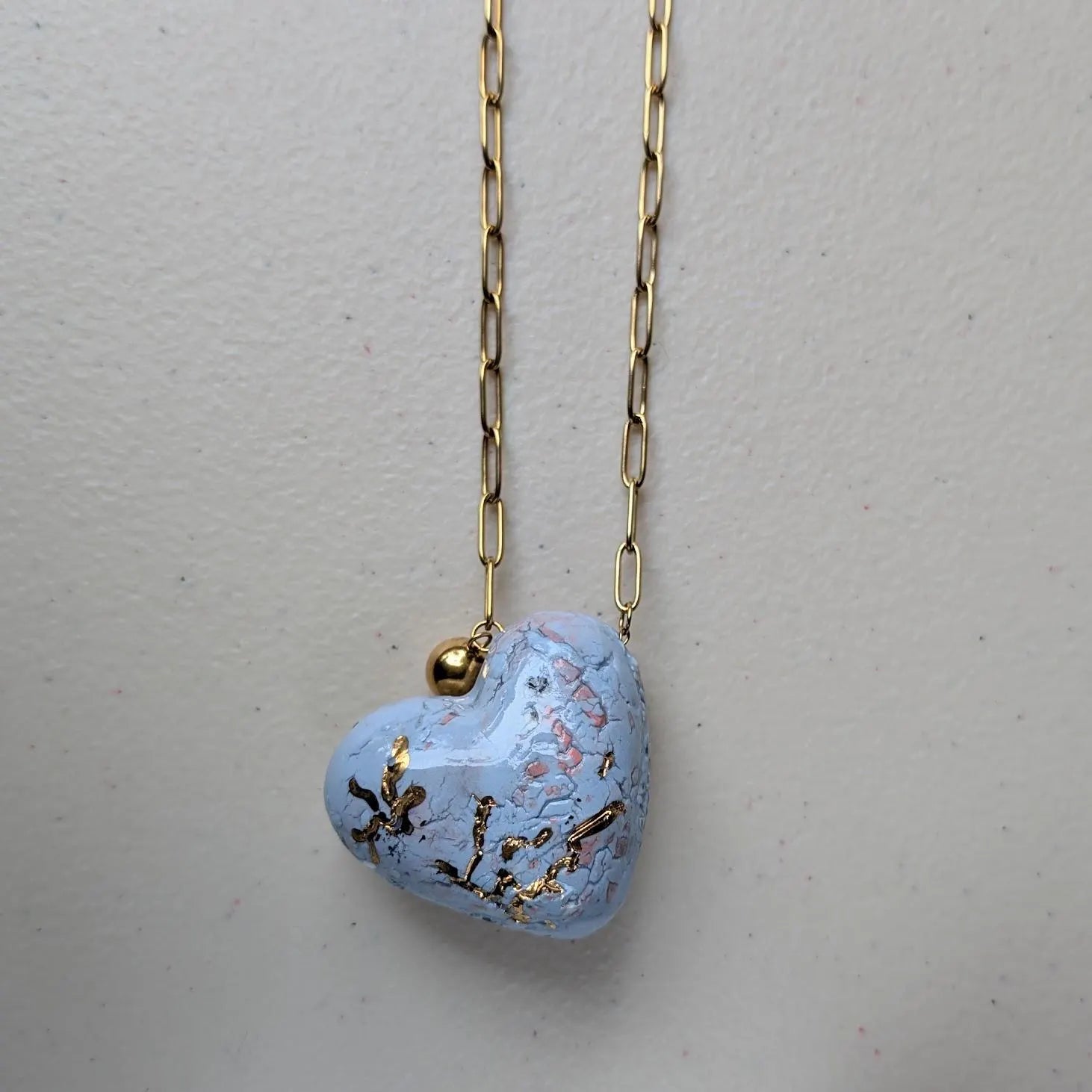 Giant Heart Charm Pendant Sophisticated Statement Necklace